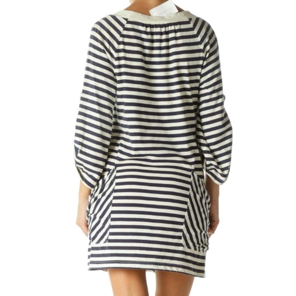 Nanette Lepore Swim Blue Cream Red Nautical Grommet Striped Swim Coverup - Picture 4 of 14